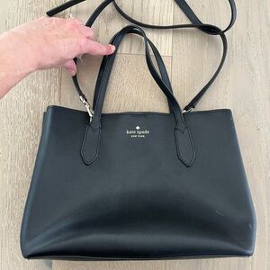 Kate Spade Black Leather Handbag / Crossbody Tote Bag